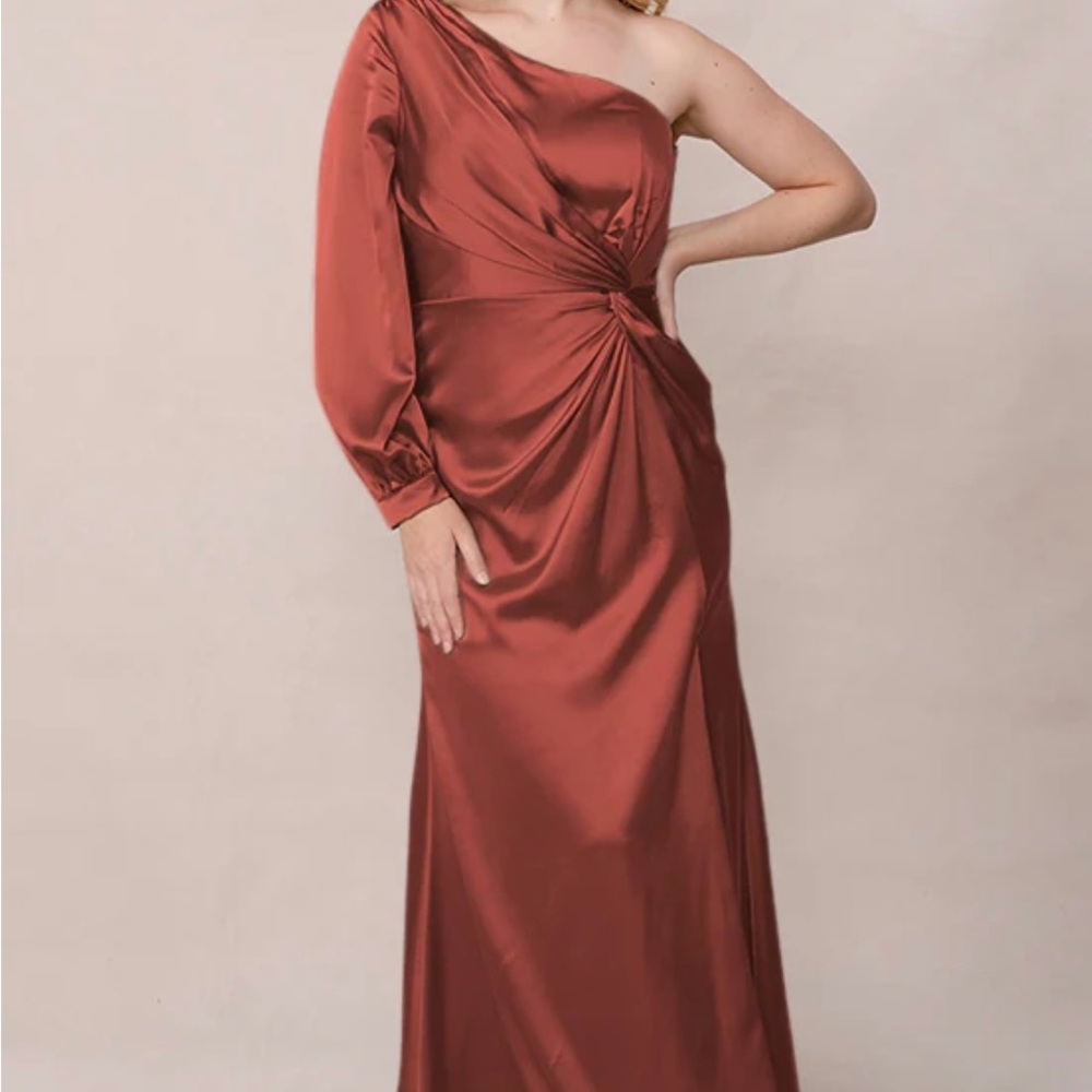 Revelry - Aurora Satin Dress in Cinnamon Rose - Size 6